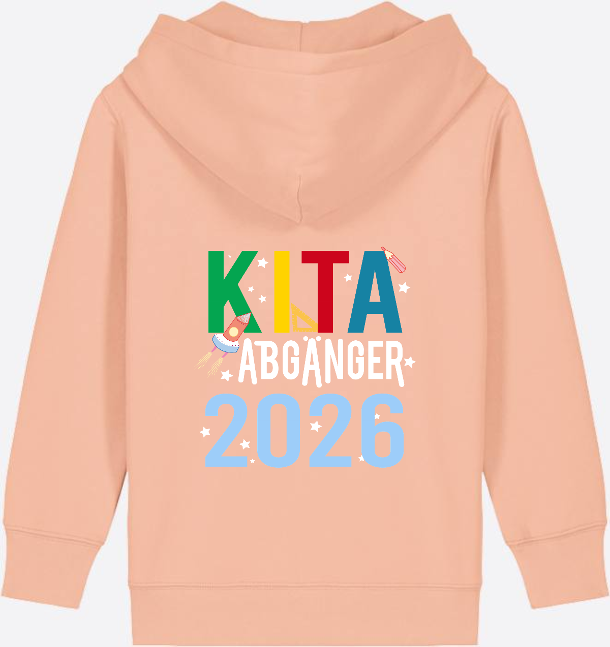 Kinder Zip-Hoodie Kita Abgänger 2026 – Personalisiert - Fraiche Peche