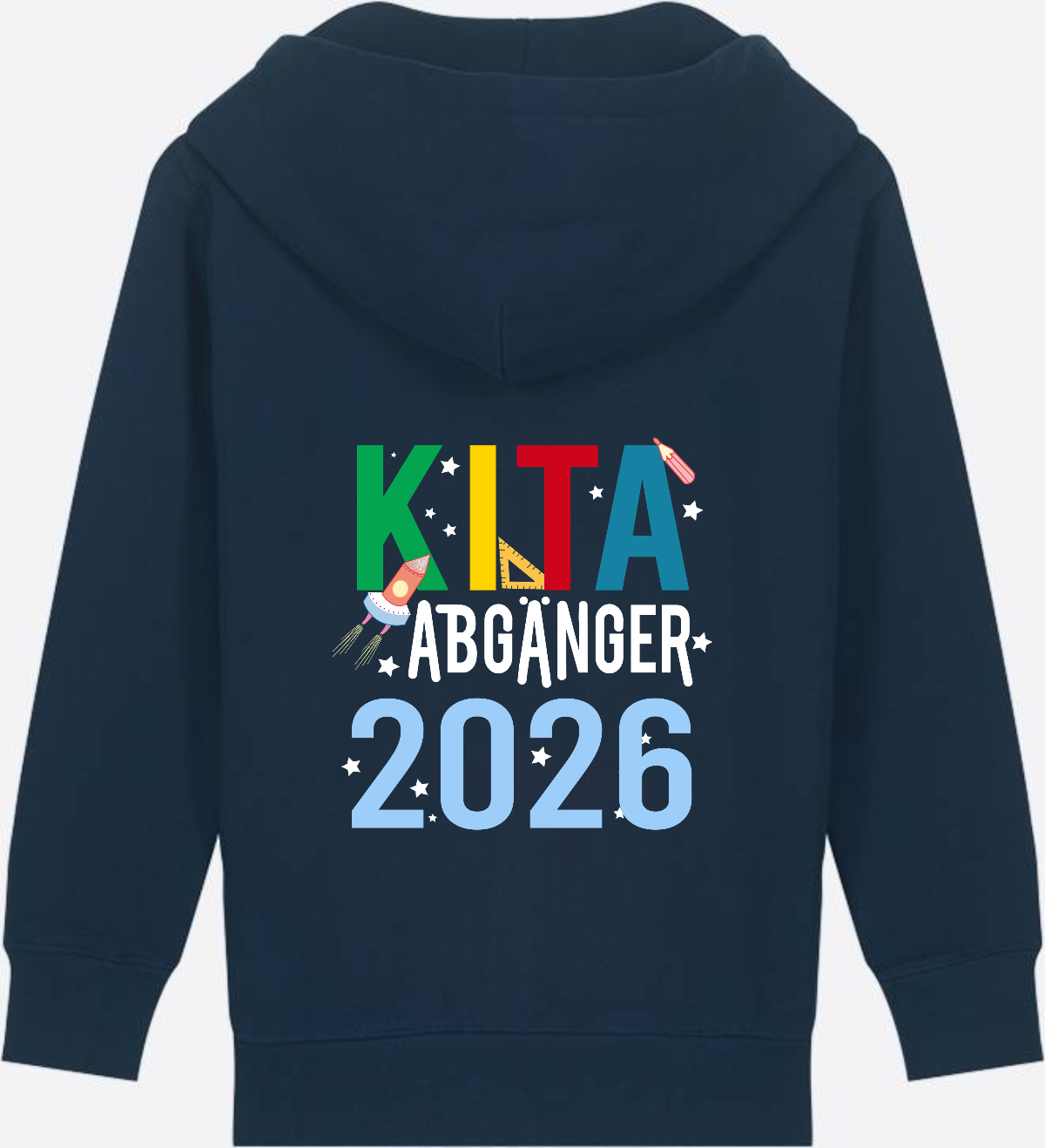 Kinder Zip-Hoodie Kita Abgänger 2026 – Personalisiert - French Navy