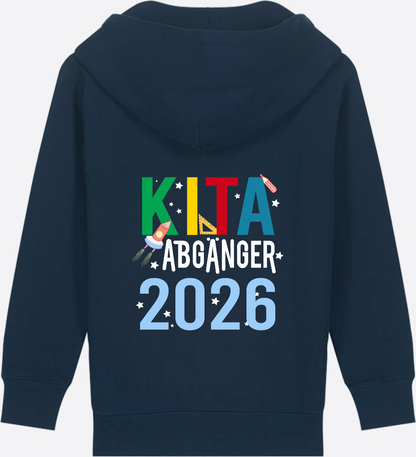 Kinder Zip-Hoodie Kita Abgänger 2026 – Personalisiert - French Navy