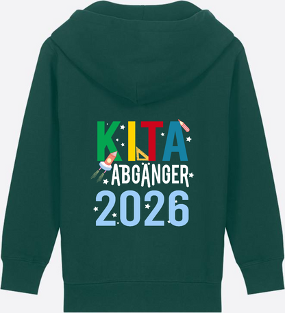Kinder Zip-Hoodie Kita Abgänger 2026 – Personalisiert - Glazed Green