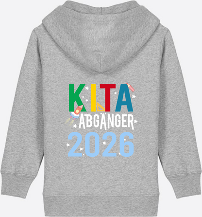Kinder Zip-Hoodie Kita Abgänger 2026 – Personalisiert - Heather Grey