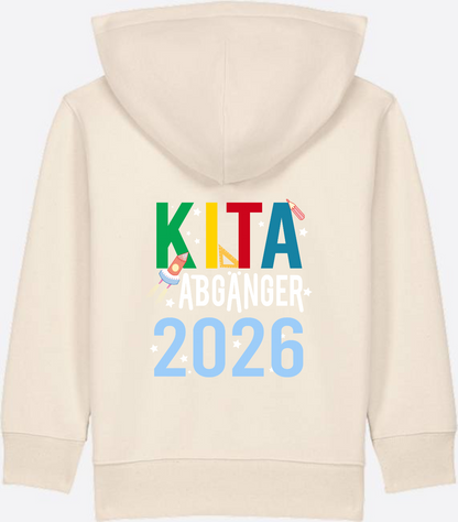 Kinder Zip-Hoodie Kita Abgänger 2026 – Personalisiert - Natural Raw