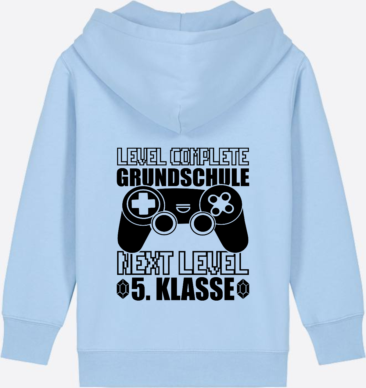 Kinder Zip-Hoodie Next Level 5. Klasse mit Name - Blue Soul
