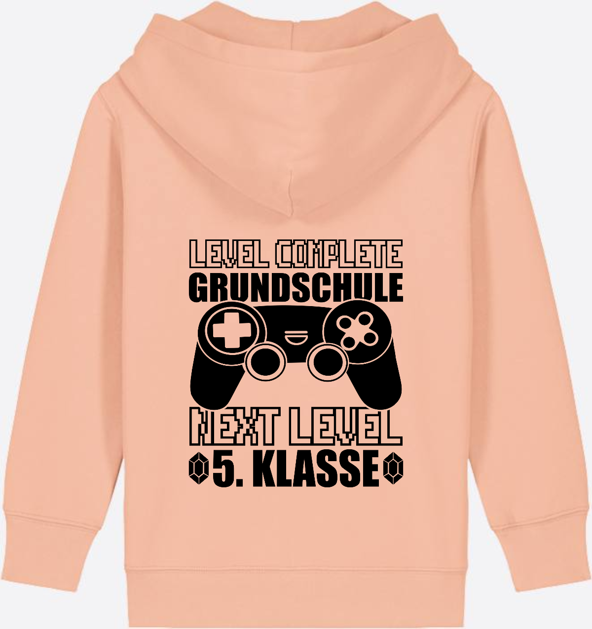 Kinder Zip-Hoodie Next Level 5. Klasse mit Name - Fraiche Peche