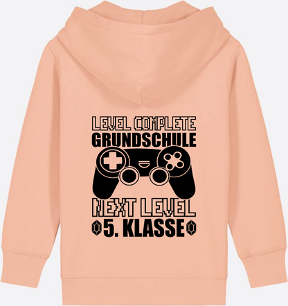 Kinder Zip-Hoodie Next Level 5. Klasse mit Name - Fraiche Peche