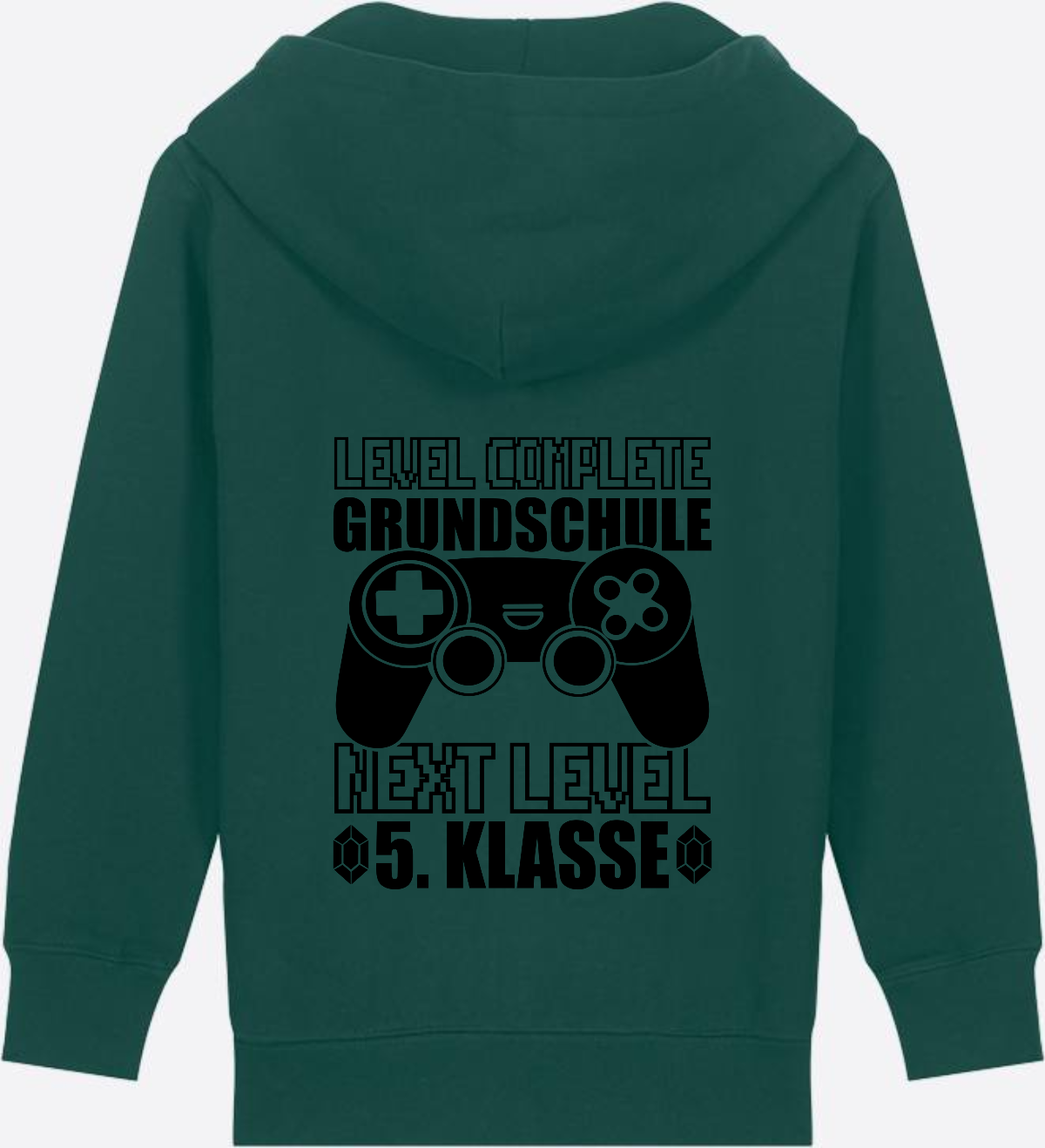 Kinder Zip-Hoodie Next Level 5. Klasse mit Name - Glazed Green