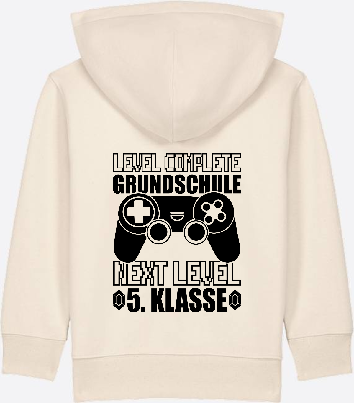 Kinder Zip-Hoodie Next Level 5. Klasse mit Name - Natural Raw