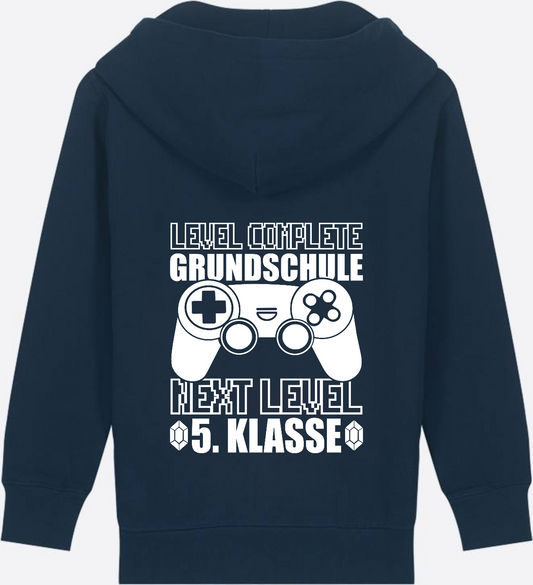 Kinder Zip-Hoodie Next Level 5. Klasse – Personalisiert - French Navy