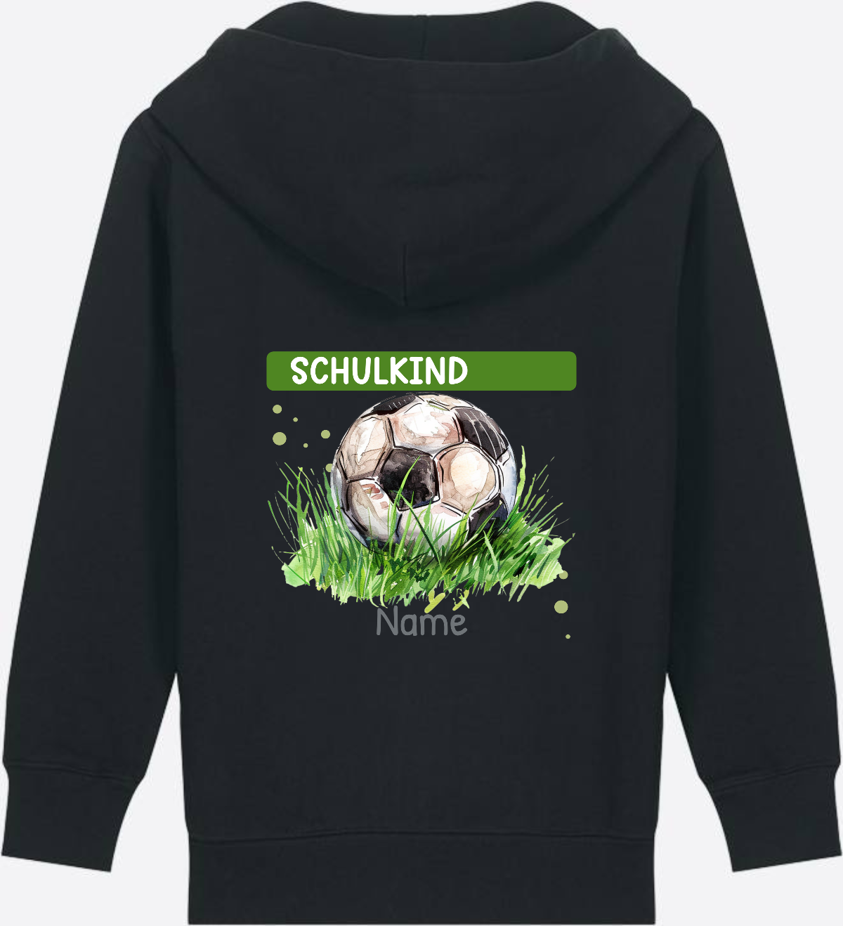 Kinder Zip-Hoodie zur Einschulung – Geschenk mit Namen - Black