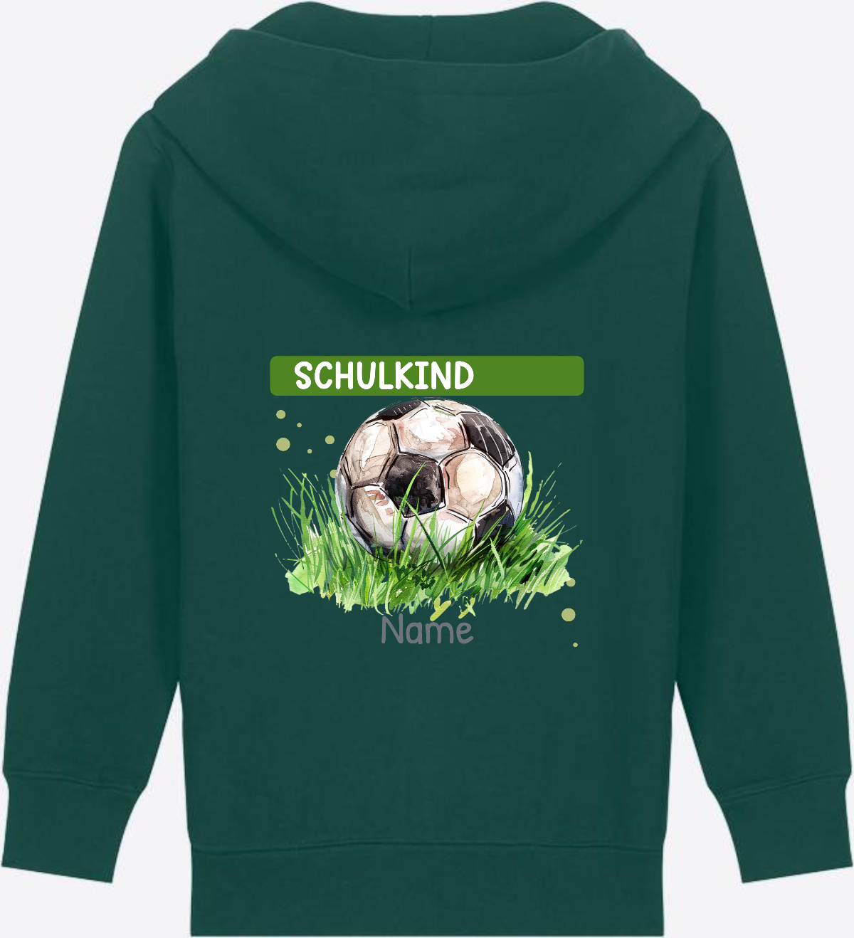 Kinder Zip-Hoodie zur Einschulung – Geschenk mit Namen - Glazed Green