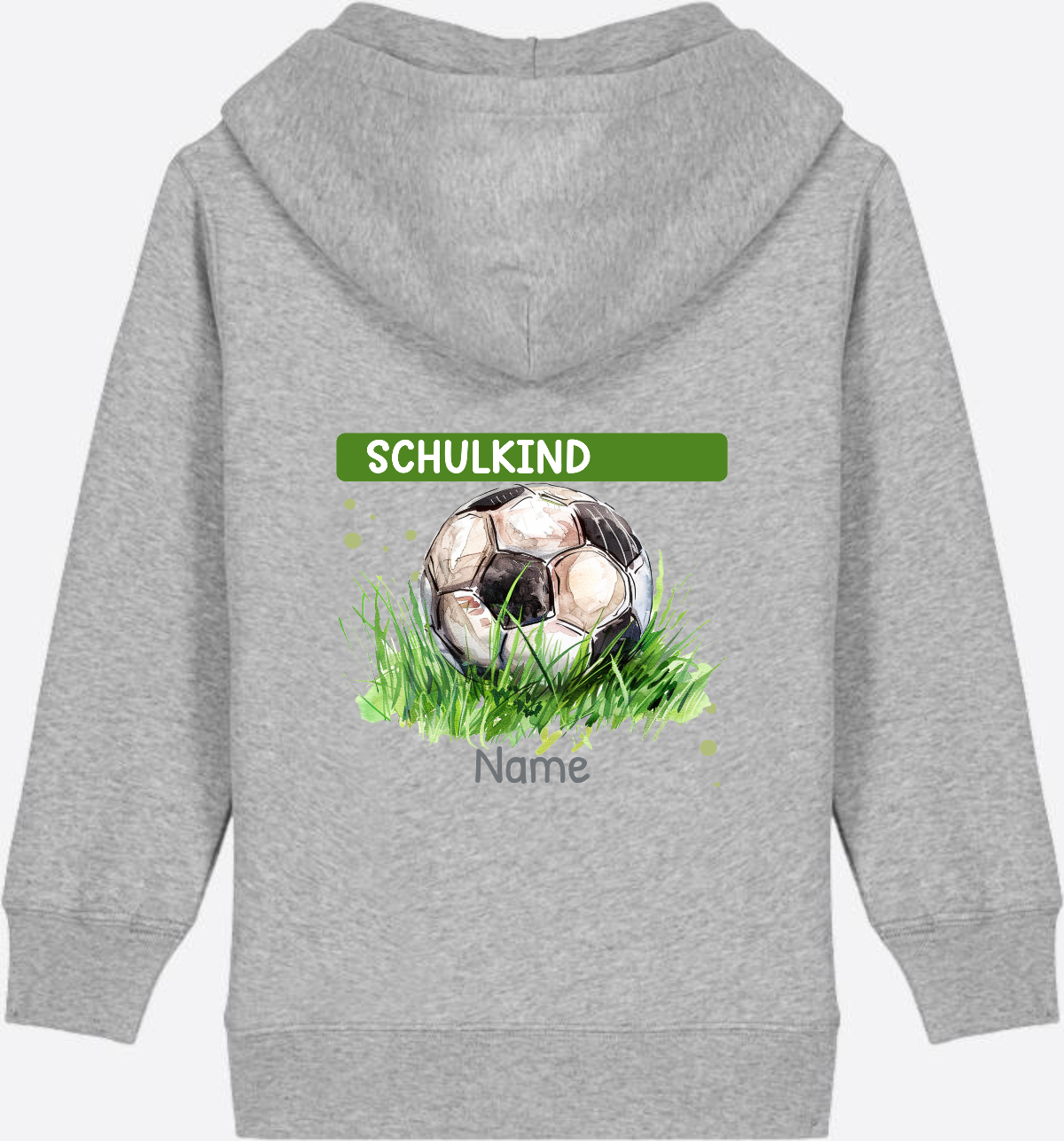 Kinder Zip-Hoodie zur Einschulung – Geschenk mit Namen - Heather Grey