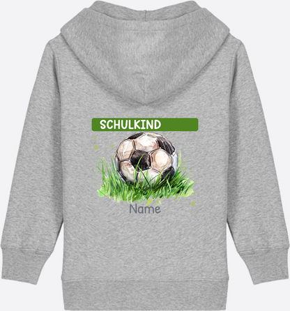 Kinder Zip-Hoodie zur Einschulung – Geschenk mit Namen - Heather Grey