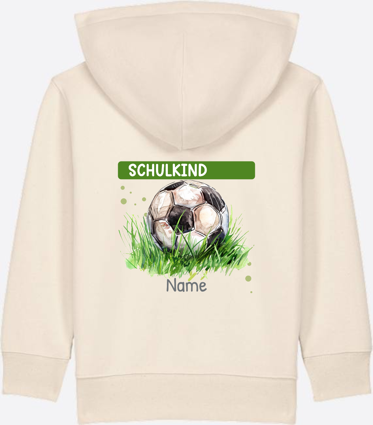 Kinder Zip-Hoodie zur Einschulung – Geschenk mit Namen - Natural Raw
