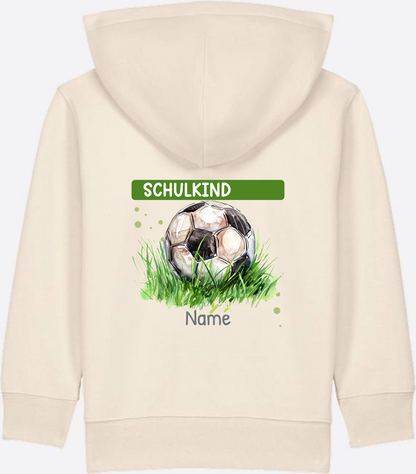 Kinder Zip-Hoodie zur Einschulung – Geschenk mit Namen - Natural Raw