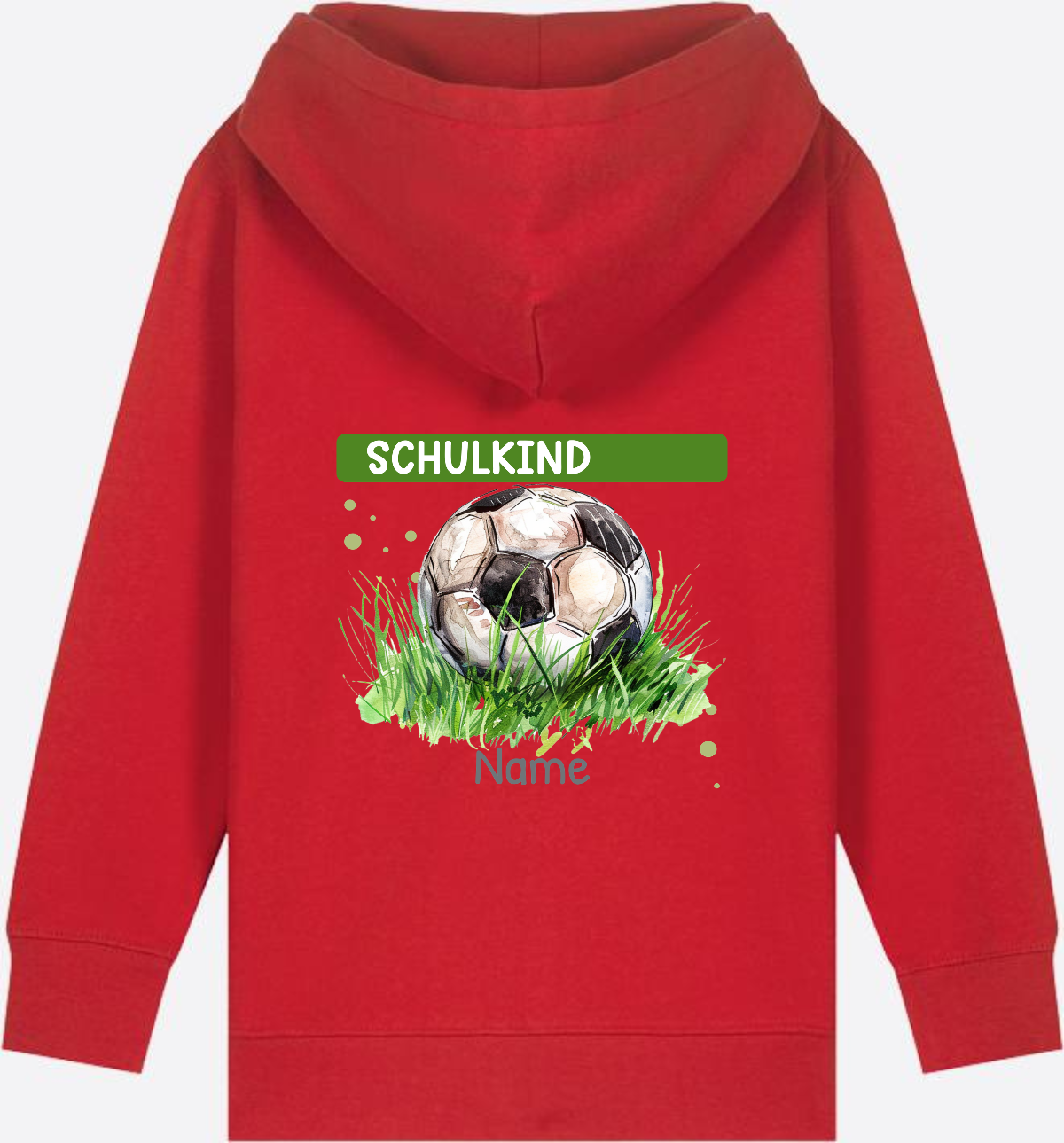 Kinder Zip-Hoodie zur Einschulung – Geschenk mit Namen - Red