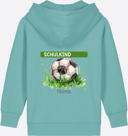 Kinder Zip-Hoodie zur Einschulung – Geschenk mit Namen - Teal Monstera