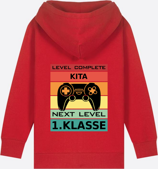 Kinder Zip-Hoodie zur Einschulung: Next Level 1. Klasse - Red