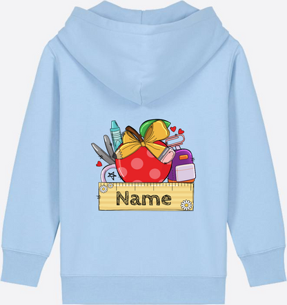 Kinder Zip-Hoodie zur Einschulung – Personalisiert mit Name - Blue Soul
