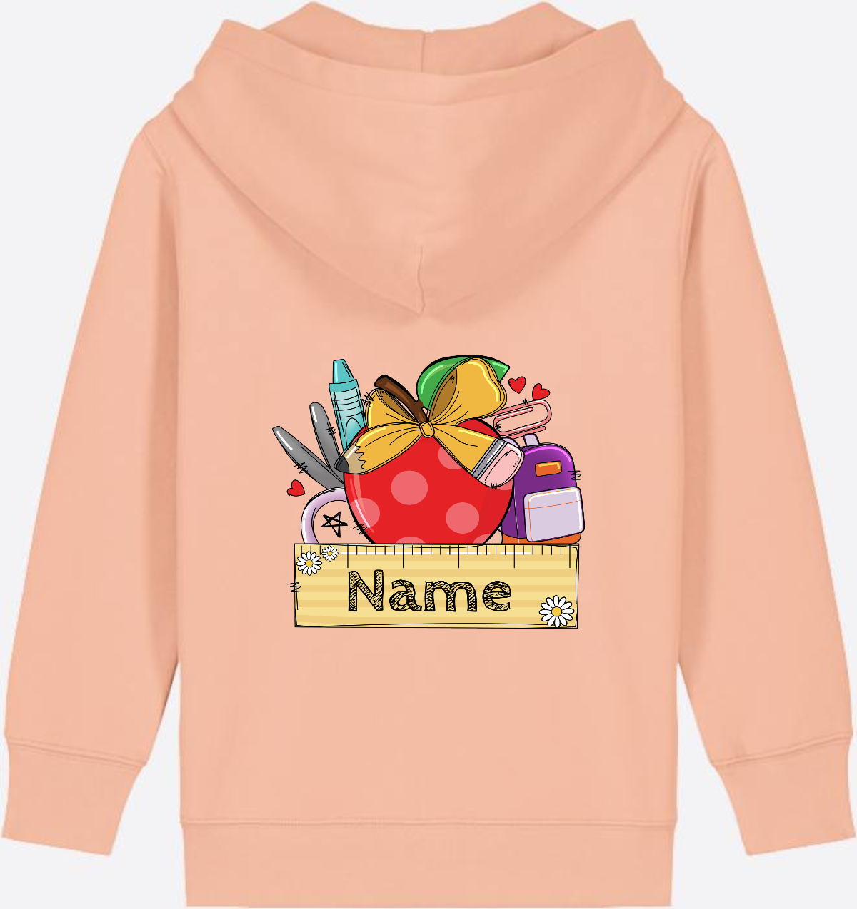 Kinder Zip-Hoodie zur Einschulung – Personalisiert mit Name - Fraiche Peche