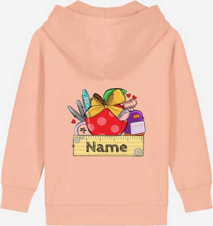 Kinder Zip-Hoodie zur Einschulung – Personalisiert mit Name - Fraiche Peche