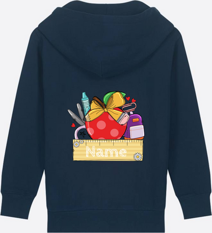 Kinder Zip-Hoodie zur Einschulung – Personalisiert mit Name - French Navy