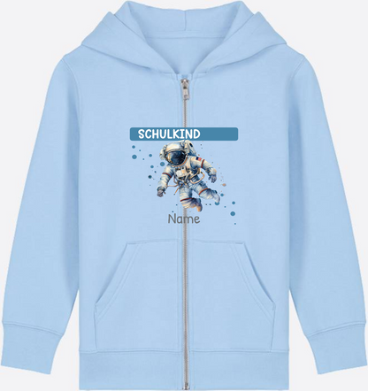 Kinder Zip-Hoodie zur Einschulung – Personalisiert mit Name - Blue Soul Herzseite