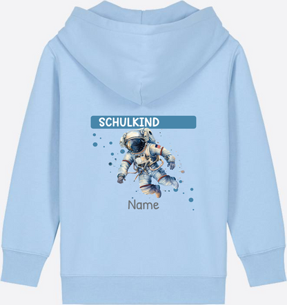 Kinder Zip-Hoodie zur Einschulung – Personalisiert mit Name - Blue Soul