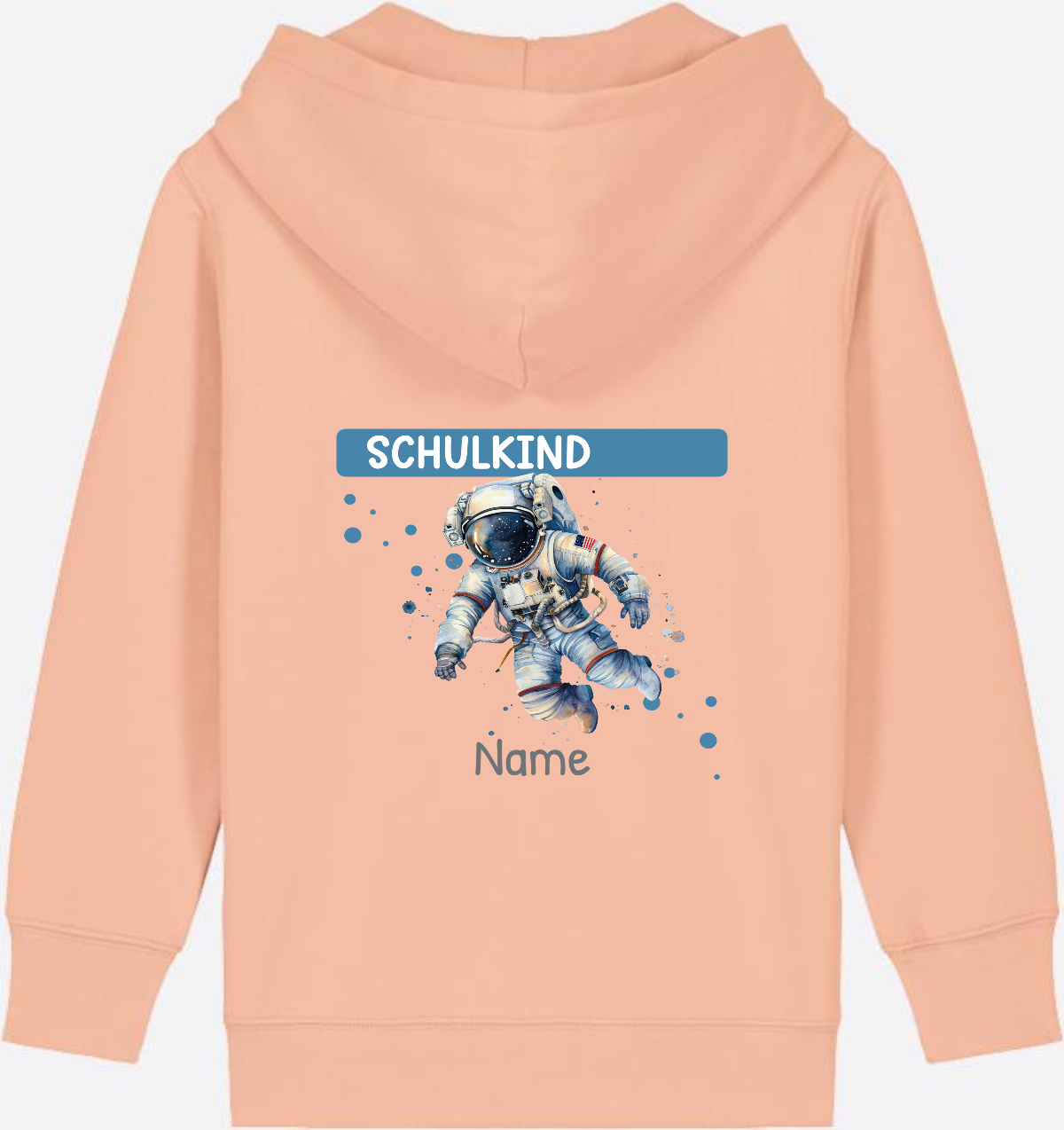 Kinder Zip-Hoodie zur Einschulung – Personalisiert mit Name - Fraiche Peche