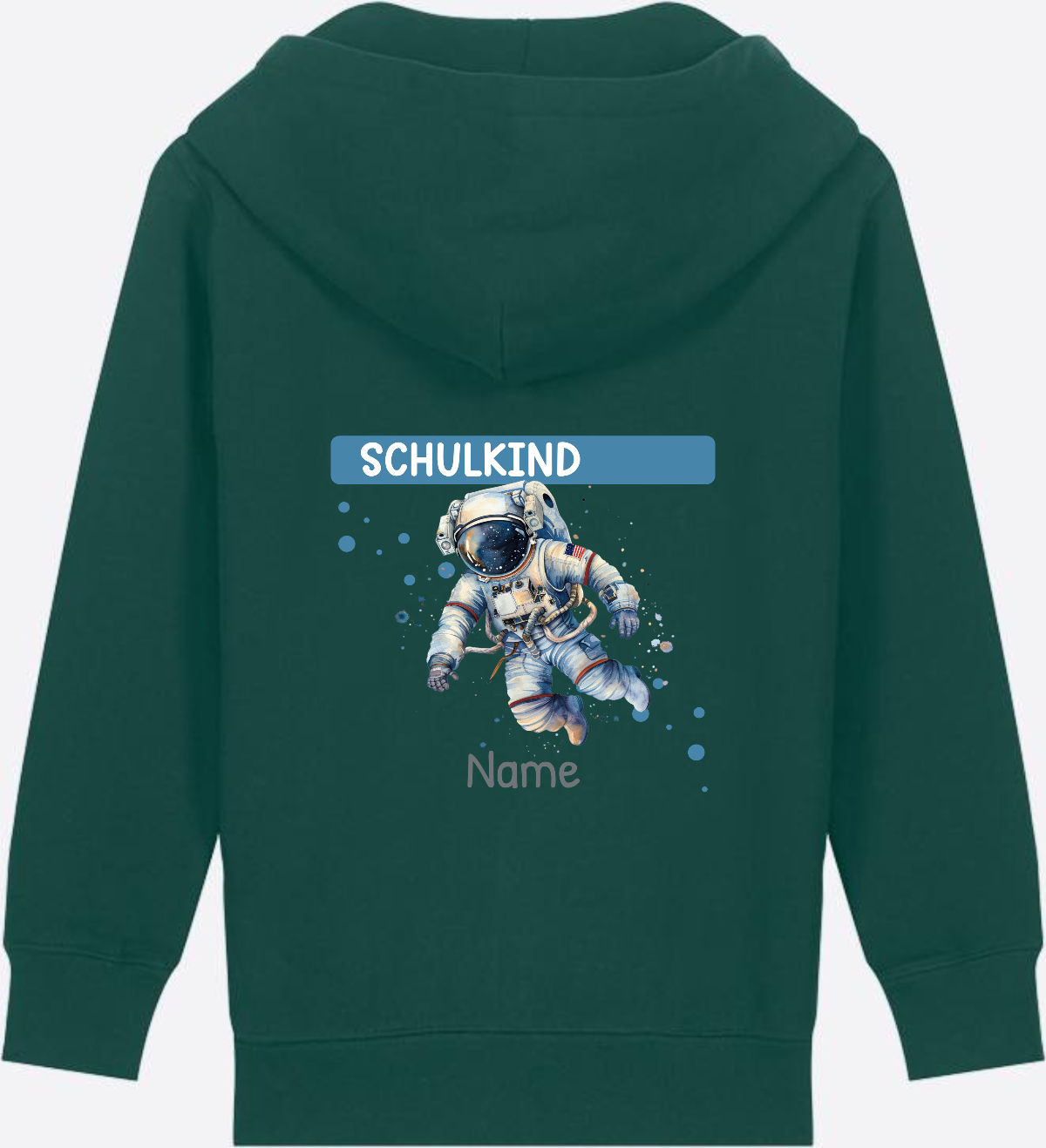 Kinder Zip-Hoodie zur Einschulung – Personalisiert mit Name - Glazed Green