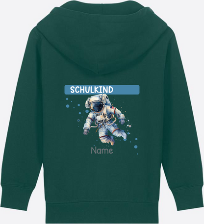 Kinder Zip-Hoodie zur Einschulung – Personalisiert mit Name - Glazed Green