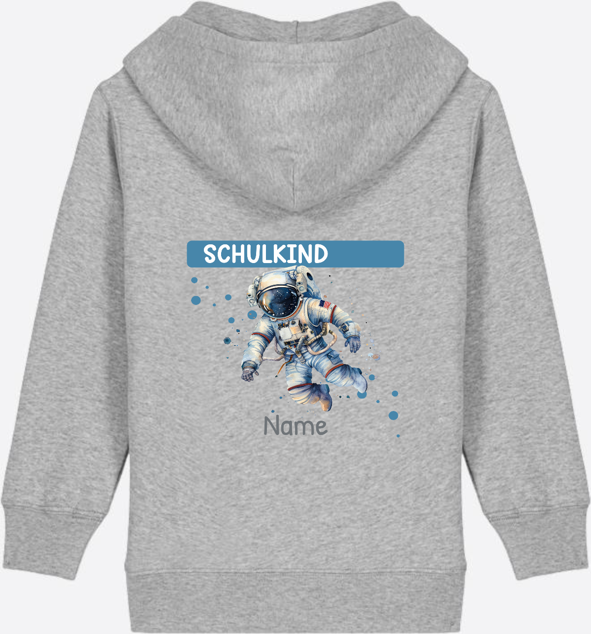 Kinder Zip-Hoodie zur Einschulung – Personalisiert mit Name - Heather Grey