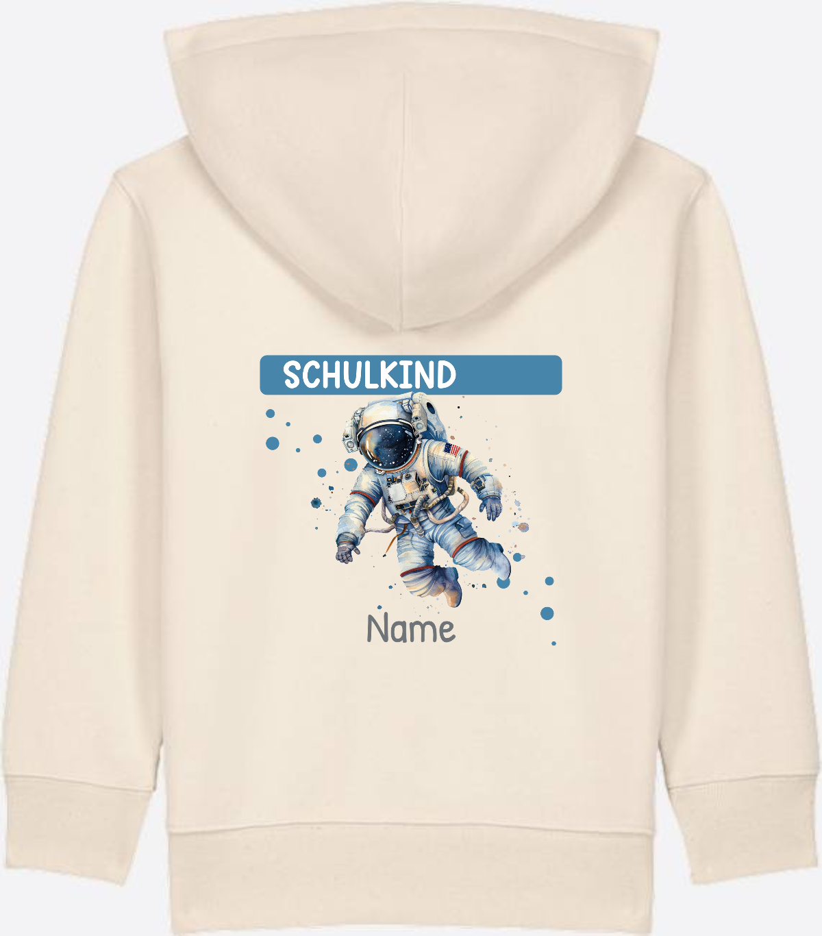 Kinder Zip-Hoodie zur Einschulung – Personalisiert mit Name - Natural Raw
