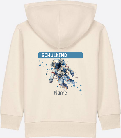 Kinder Zip-Hoodie zur Einschulung – Personalisiert mit Name - Natural Raw
