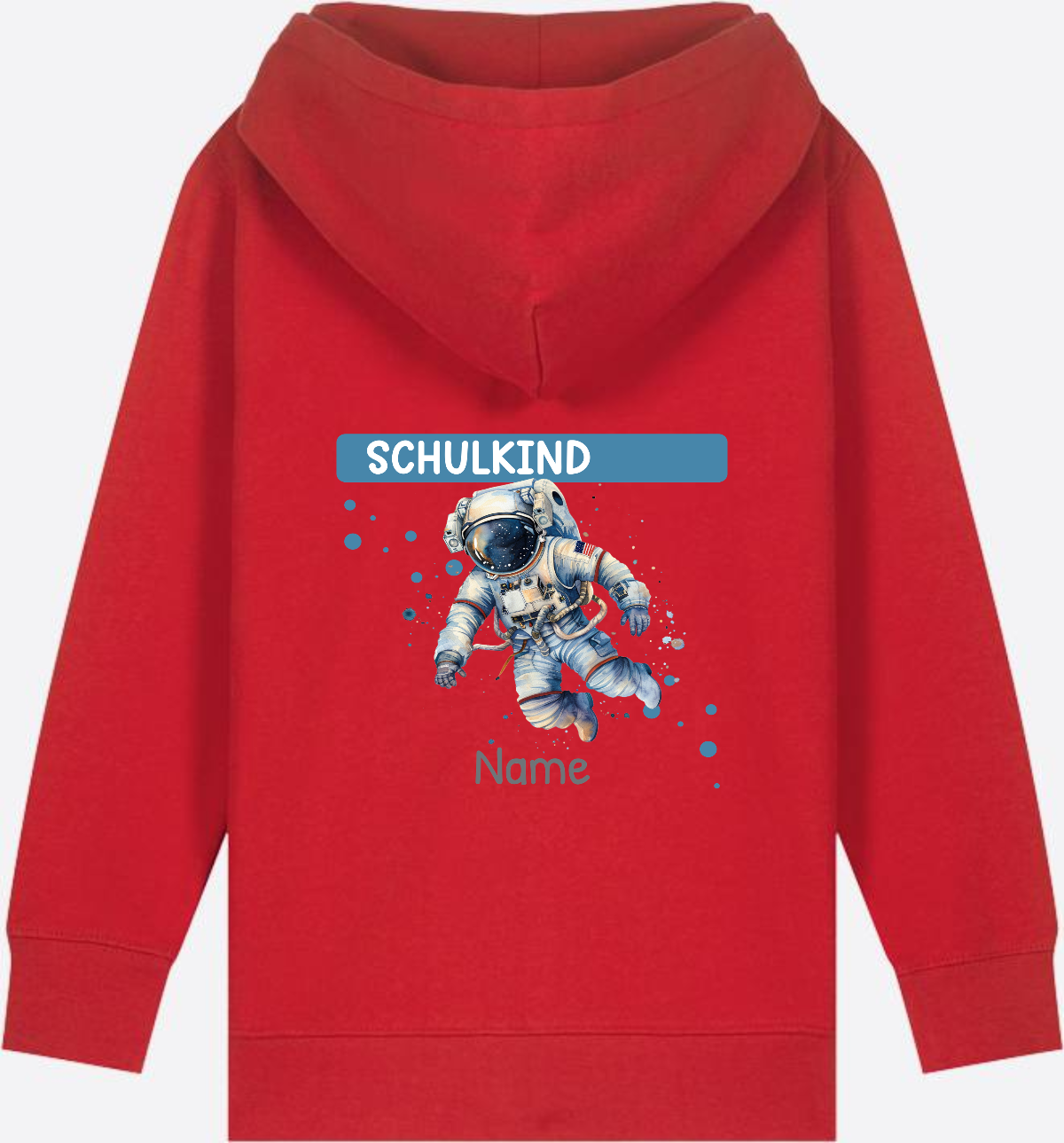 Kinder Zip-Hoodie zur Einschulung – Personalisiert mit Name - Red