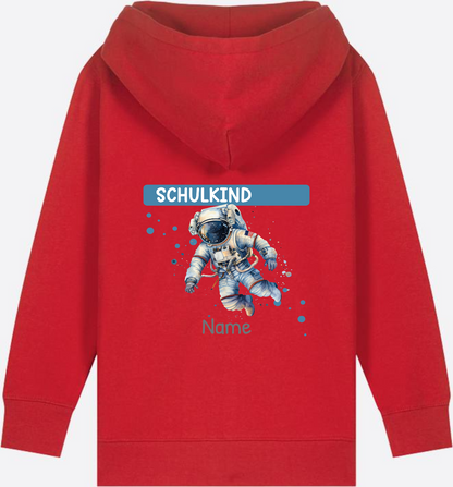 Kinder Zip-Hoodie zur Einschulung – Personalisiert mit Name - Red