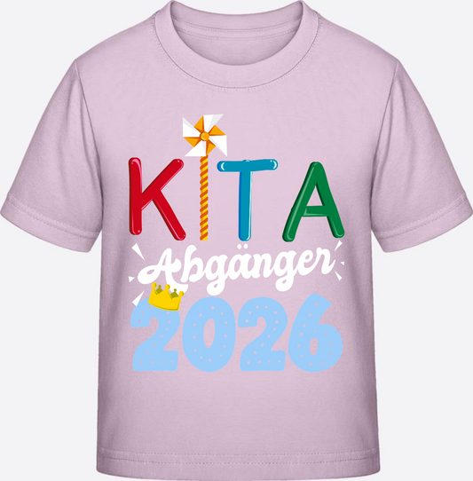 Kita Abgänger 2026 T-Shirt – Personalisiert zur Einschulung - Pink Sixties