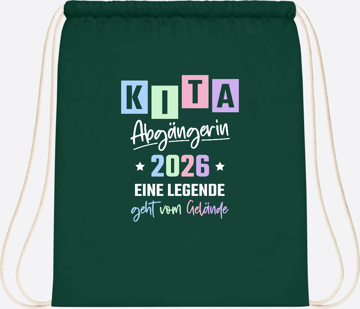 Kita Abgängerin 2026 Turnbeutel – Eine Legende geht - Bottle Green