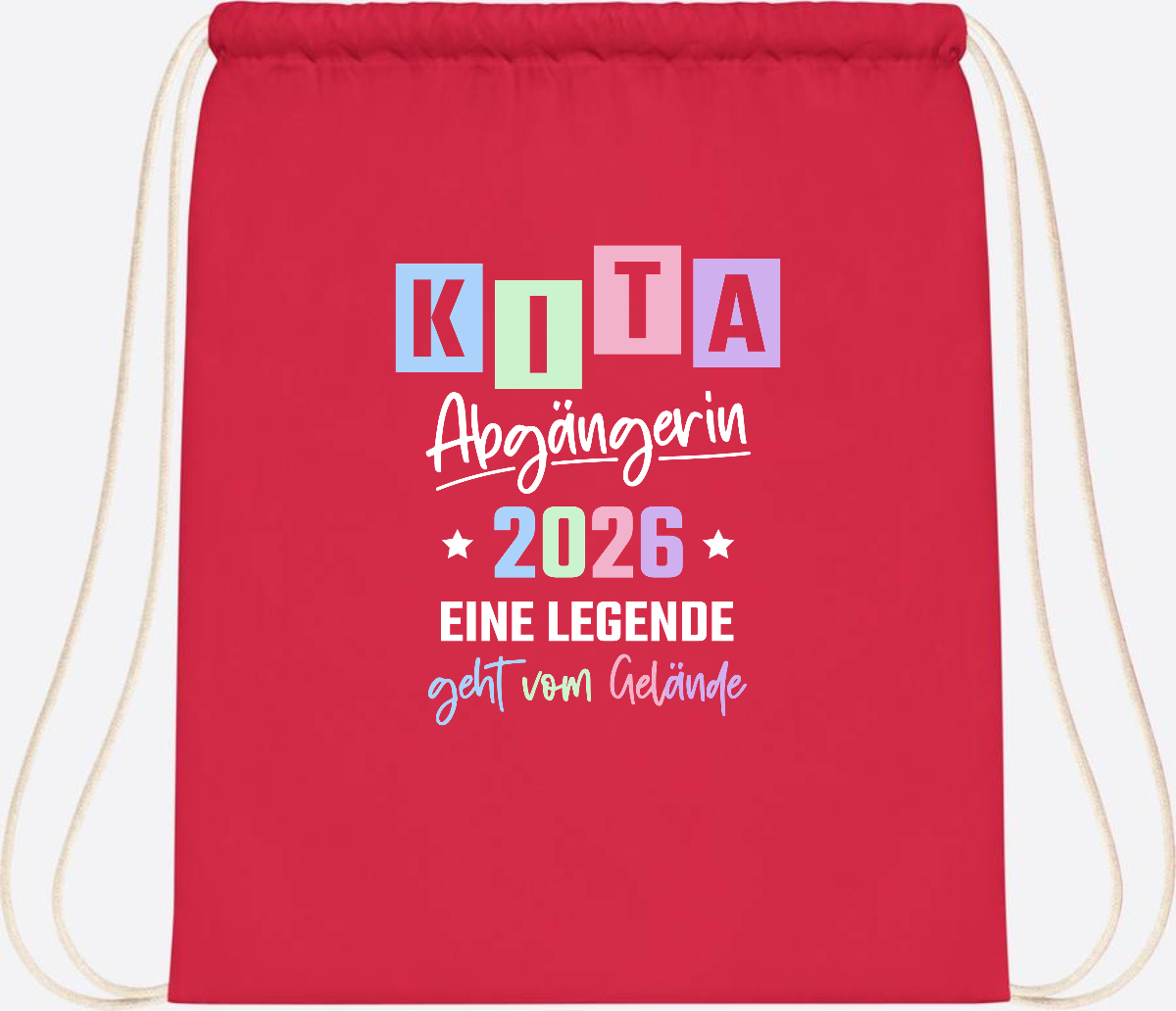 Kita Abgängerin 2026 Turnbeutel – Eine Legende geht - Bright Red