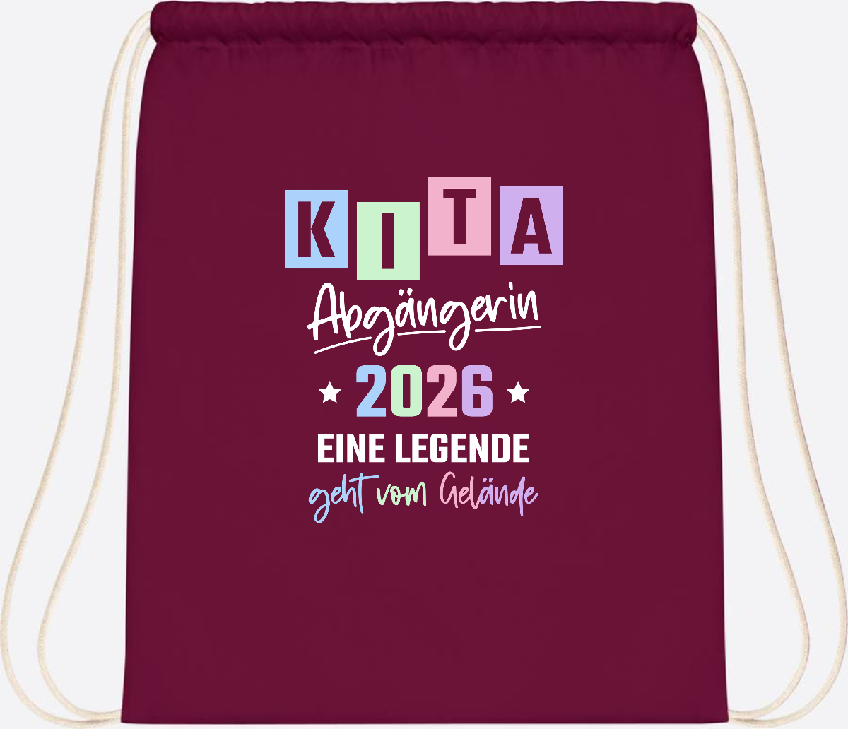 Kita Abgängerin 2026 Turnbeutel – Eine Legende geht - Burgundy