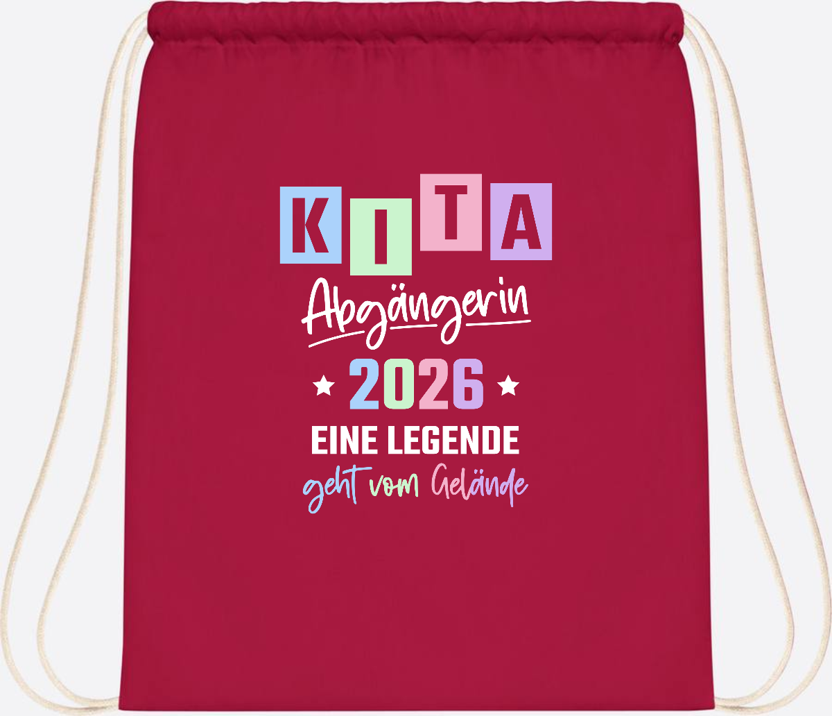 Kita Abgängerin 2026 Turnbeutel – Eine Legende geht - Classic Red