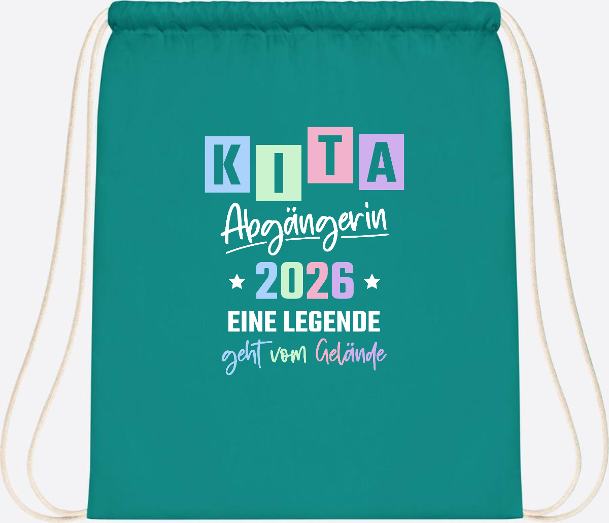 Kita Abgängerin 2026 Turnbeutel – Eine Legende geht - Emerald
