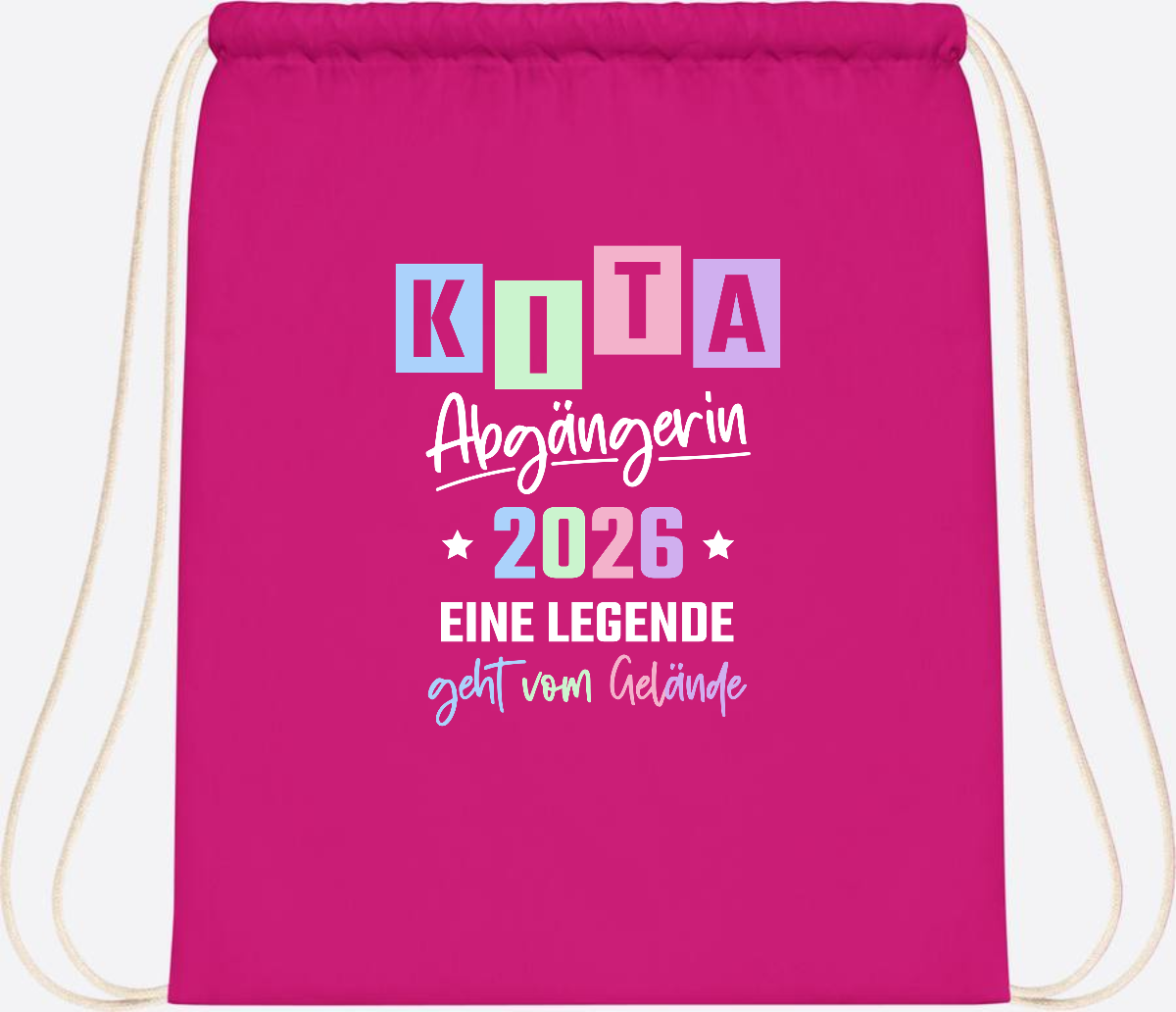 Kita Abgängerin 2026 Turnbeutel – Eine Legende geht - Fuchsia