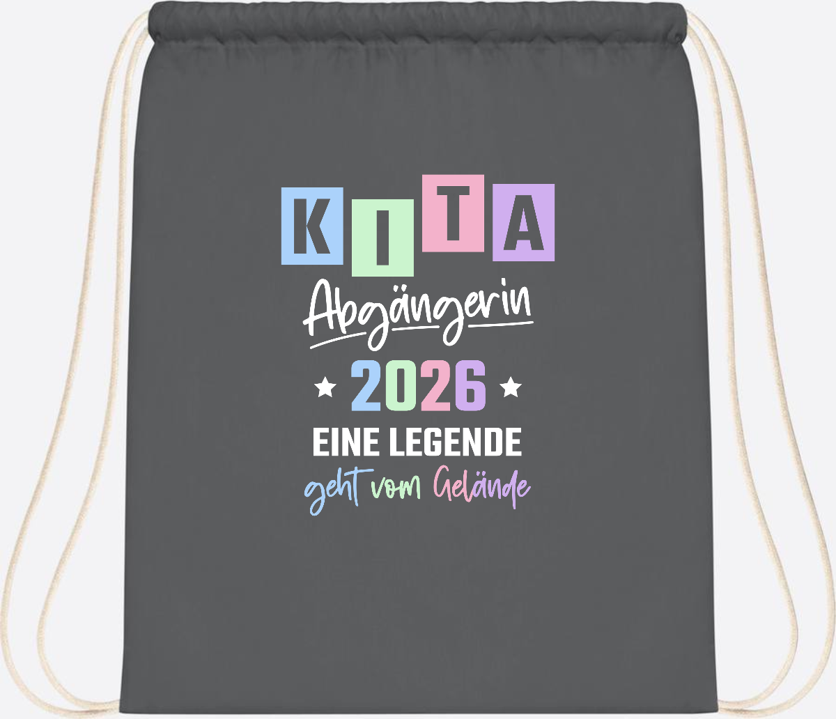 Kita Abgängerin 2026 Turnbeutel – Eine Legende geht - Graphite Grey