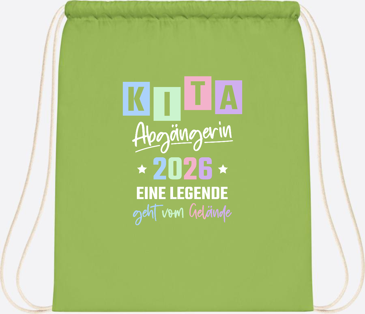Kita Abgängerin 2026 Turnbeutel – Eine Legende geht - Lime Green