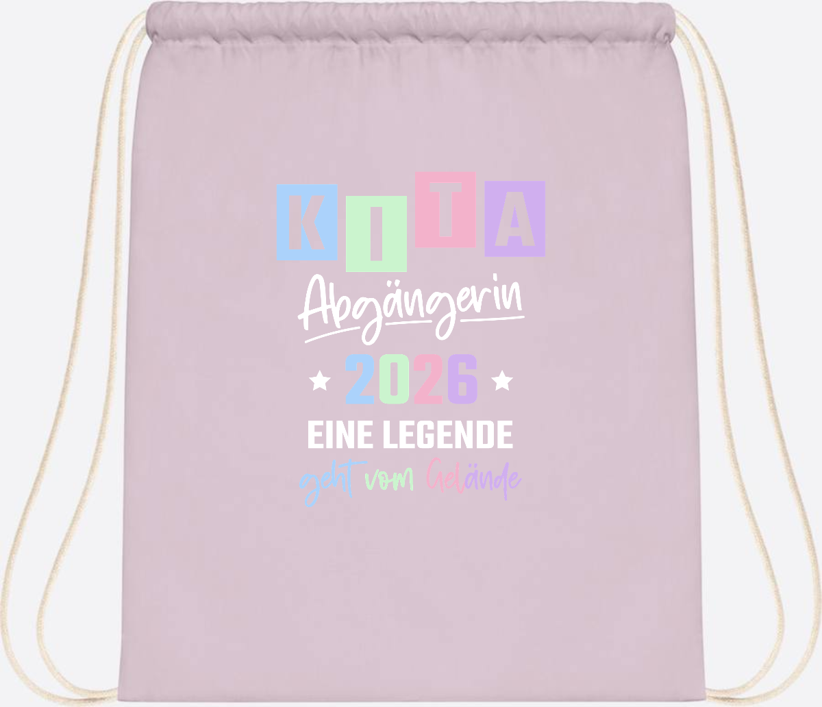 Kita Abgängerin 2026 Turnbeutel – Eine Legende geht - Pastel Pink/White