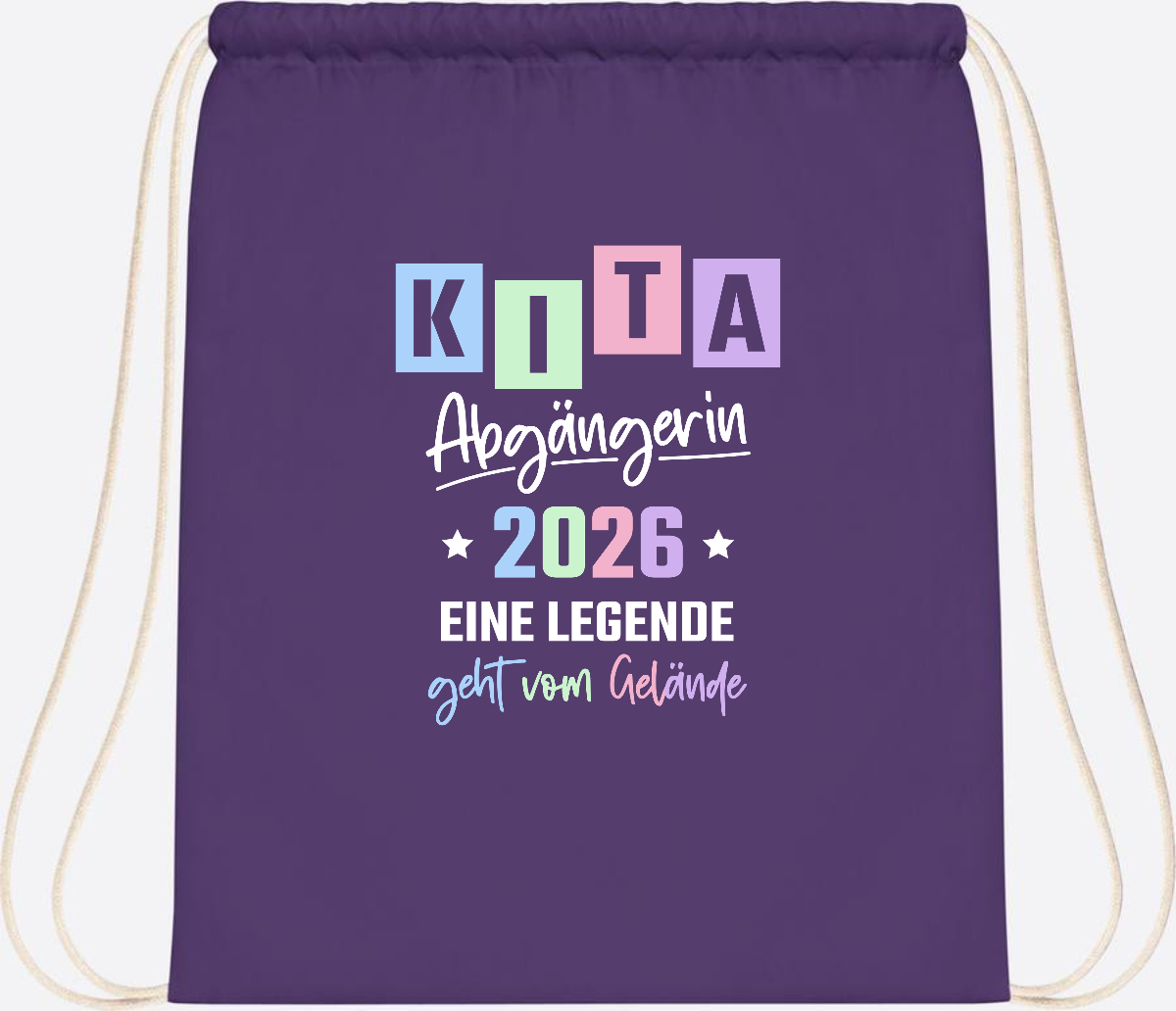 Kita Abgängerin 2026 Turnbeutel – Eine Legende geht - Purple