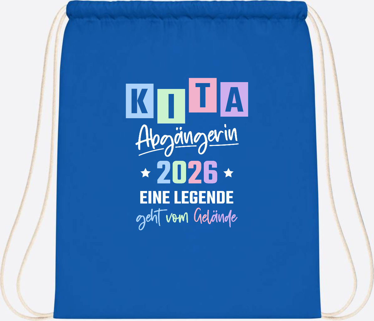 Kita Abgängerin 2026 Turnbeutel – Eine Legende geht - Sapphire Blue