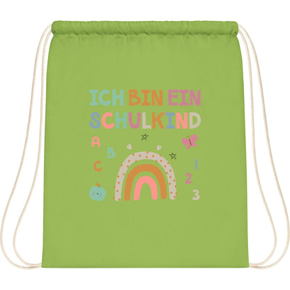 Turnbeutel Einschulung Schulkind – Regenbogen mit ABC & Zahlen