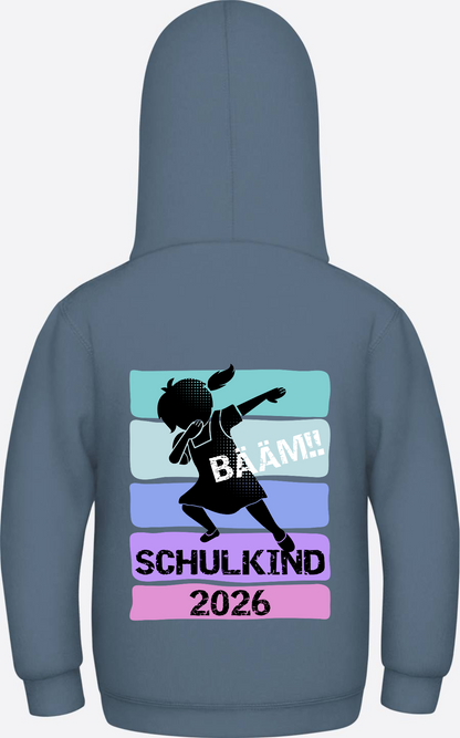 Mädchen Hoodie Schulkind 2026 Bääm! – Geschenk Einschulung - Airforce Blue