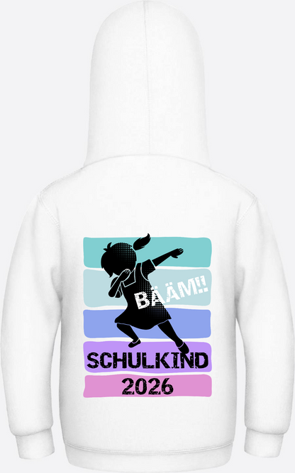 Mädchen Hoodie Schulkind 2026 Bääm! – Geschenk Einschulung - Arctic White